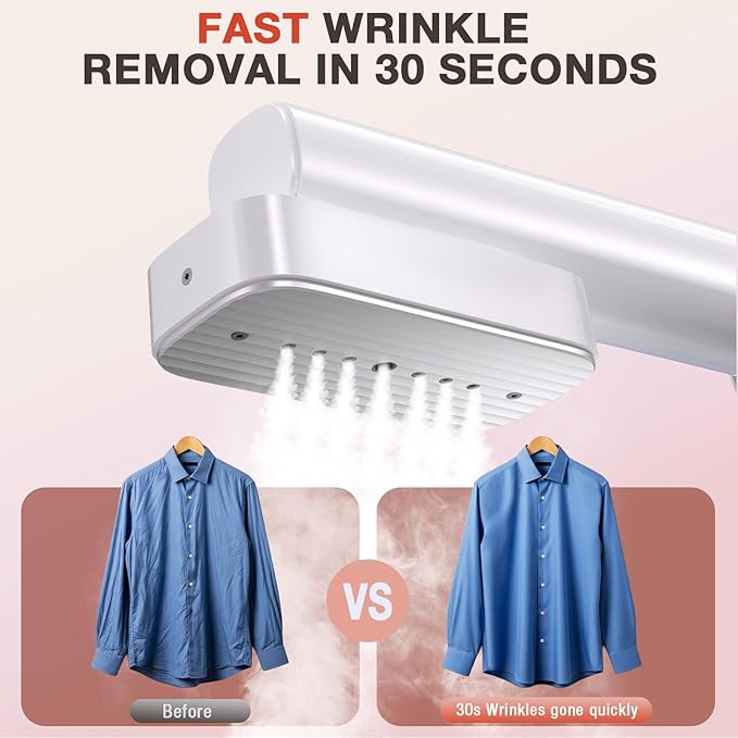 Steamer for Clothes, 2-in-1 Portable Handheld Garment Steamer, Dual Voltage 100-240V, 15s Fast Heat-Up, 90ml Water Tank, Lightweight Portable Garment Steamer, Powerful Wrinkle Remover for Travel/Home
