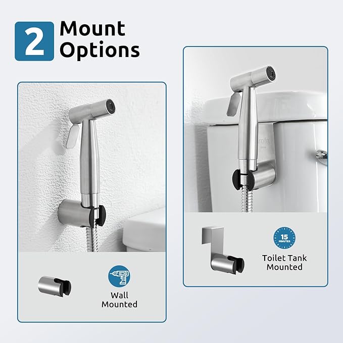 Hot and Cold Bidet Sprayer for Toilet, BRITULIF Bidet Attachment for Warm Water, Bidet with Warm Water Muslim Shower, Ideal for Feminine Hygiene, Pet Cleaning, Cloth Diapers, and Elderly Care