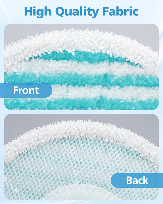 iSingo 6 Pack Mop Pads Replacement Compatible with Pursteam ScrubMaster Steam Mop Cleaner, Washable & Resuable Microfiber Mop Head Refills