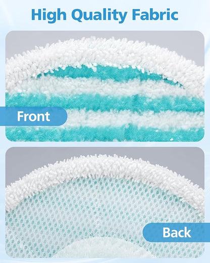 iSingo 6 Pack Mop Pads Replacement Compatible with Pursteam ScrubMaster Steam Mop Cleaner, Washable & Resuable Microfiber Mop Head Refills