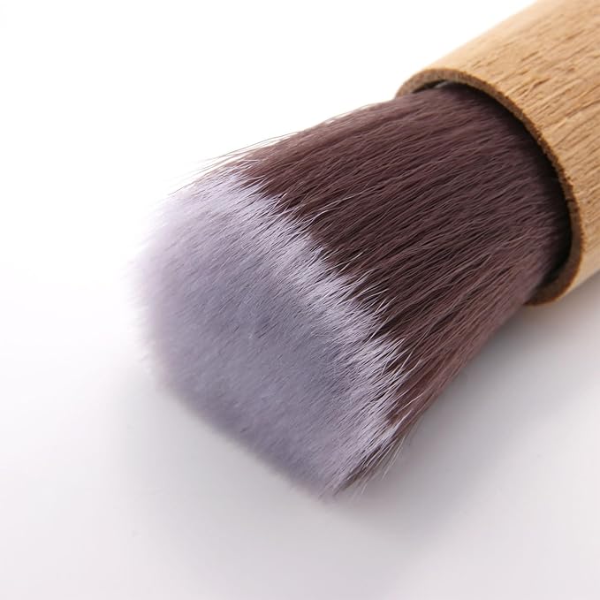 3Pcs Portable Short Handle Nail Arts Dust Brush Nail Dust Cleaning Brush Manicure Brush Nail Art Tools Nail Art Brush with Bamboo Handle for Cleaning Fingernails