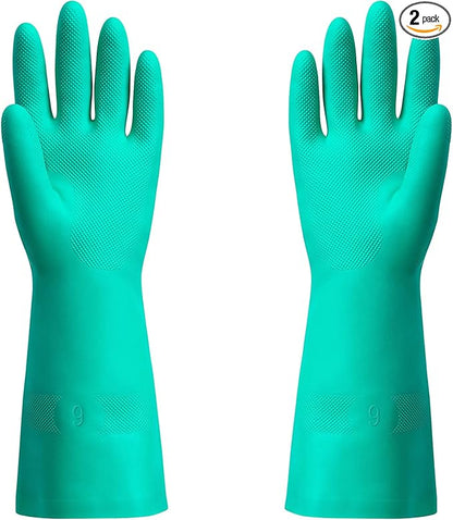 ThxToms Chemical Resistant Nitrile Gloves, Resist Household Acid, Alkali, Solvent and Oil, Latex Rubber Free, 1 Pair Large