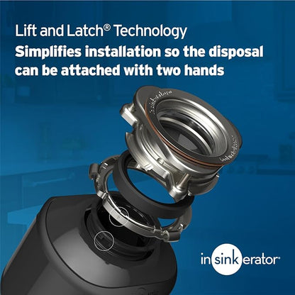 InSinkErator Garbage Disposal, Badger 1, Standard Series, 1/3 HP Continuous Feed, Black, Waterborne Grey Enamel
