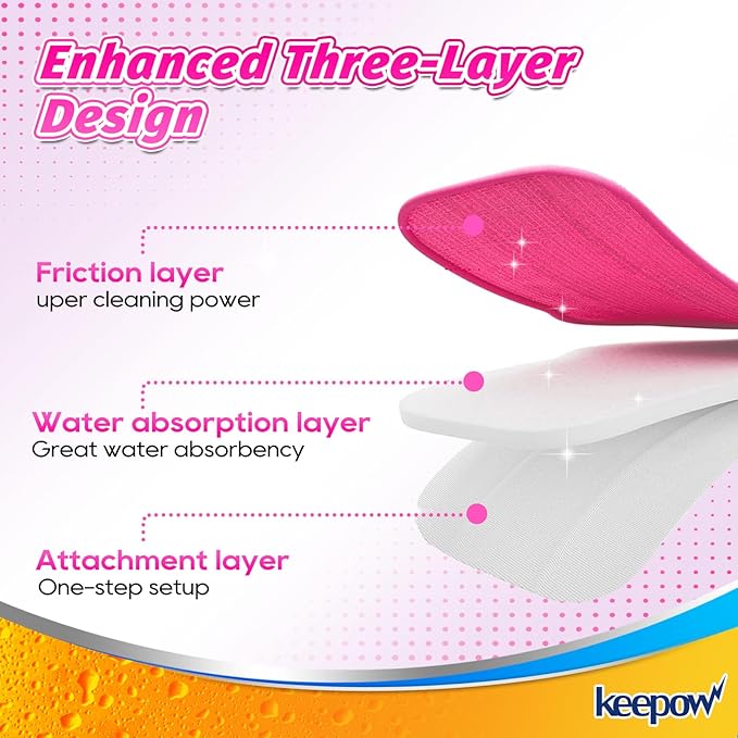 KEEPOW Microfiber Steam Mop Pads Compatible with Schenley Steam Mop 7 in 1, Washable and Reusable Replacement Steam Mop Pads Attachments Fit for Steamer Mop Cleaner SLFCSM064 & SLFCSM063-6 Pack