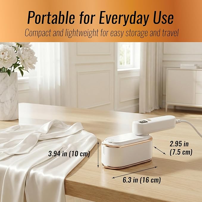 Steamer for Clothes Portable Travel - 1200W Handheld Garment 2 in 1 Steam Irons for Wrinkles - 10s Heat Up Mini Size Small Compact Lightweight Fabric Clothing Dress Steamers for Traveling