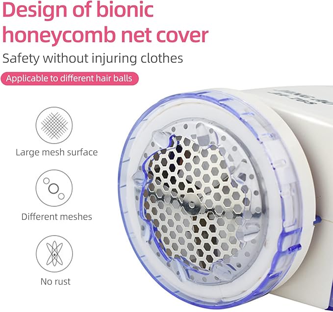 Fabric Shaver, Electric Fuzz Lint Remover, Portable Fabric Shaver and Effectively Sweater Defuzzer with Replaceable Blades for Clothes Furniture Couch Curtain (US)