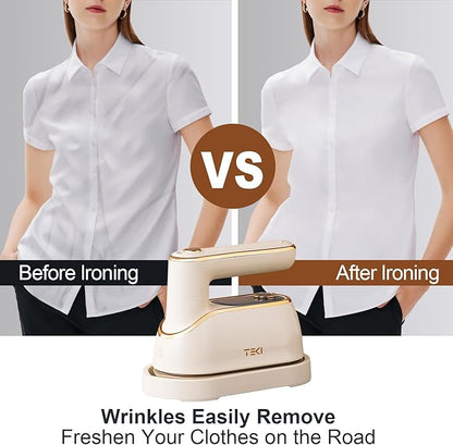Travel Steamer for Clothes Portable Rotary Garment Iron 1200W Small Travel Steam Iron for Home, Dorm, College, 150ml Water Tank, Foldable Wrinkle Remover 120V, 1 Piece