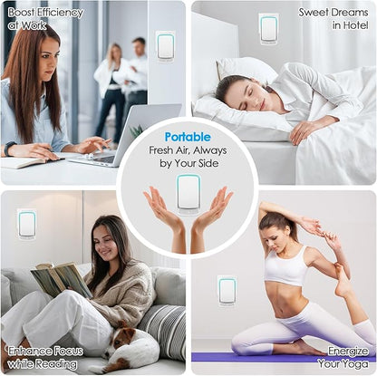 4 Pack Plug In Air Ionizers, Quiet Operation Air Freshener for Home, Office, Bedroom, Kitchen, Garage Room, Portable Air Purifiers, Pets Smell - Air Cleaner (White)