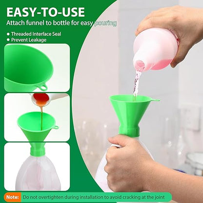 Threaded Funnel Easy Fill Funnel, Twist On Empty Spray Bottle Refill Adapter Fit for Various Size Bottles Home, Car Detailing Cleaning Supply, 30% Vinegar, Kitchen, Bath, Essential Oils(38mm)