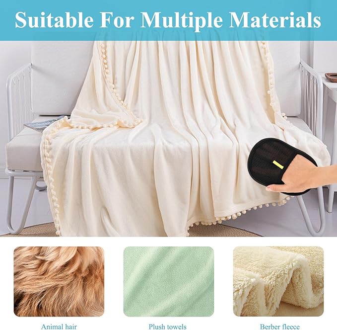 Pet Hair Removal Glove, Easy to Use， Electrostatic Pet Hair Remover, Reusable