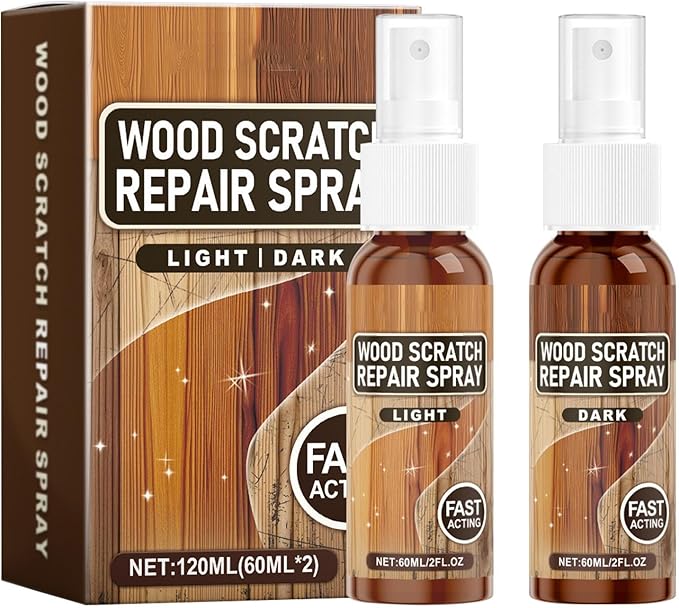 Hardwood Floor Polished, 3.4x12cm 2 Count Wood Scratch Repair Liquid, High Gloss Restorer for Scuffed Surfaces on Timber Chairs and Parquet Flooring