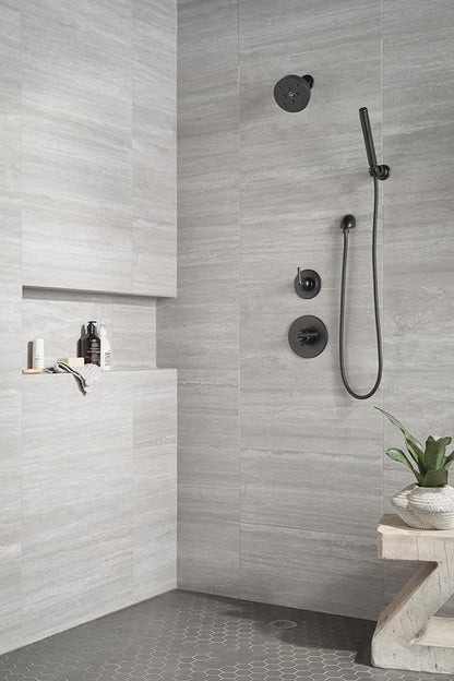 Delta Faucet Trinsic Single Spray Wall-Mount Hand Shower, Hand Held Shower with Hose, Black Handheld Shower Head, Slide Bar Hand Shower, Handheld Shower, Matte Black 55085-BL