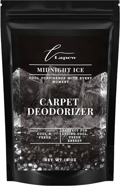 Lapew Midnight Ice Carpet Deodorizer Powder - Pet Safe Freshener for Vacuuming | Scented Odor Eliminator for Home | 16 oz