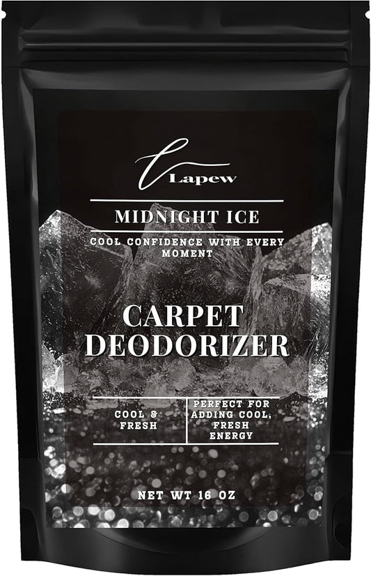 Lapew Midnight Ice Carpet Deodorizer Powder - Pet Safe Freshener for Vacuuming | Scented Odor Eliminator for Home | 16 oz