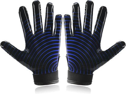Youth Football Gloves Kids Silicone Grip Receiver Gloves with Super Stick Ability for Best Game Experience