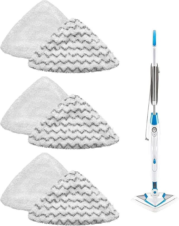 Steam Mop Pads for Bissell 2078 2165 20781 1544Z Triangle Poweredge Powerforce Lift-Off Steam Replacement Mop Pads Washable Reusable (2 Soft + 2 Scrubby)