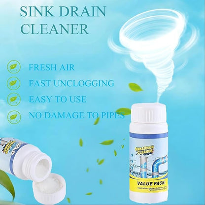 2pc Wild Tornado Pipe Dredge,Powerful Sink Cleaner ，Sink and Drain Cleaner Powder-The Pipe Dredge Quick Unclog For Kitchen Toilet