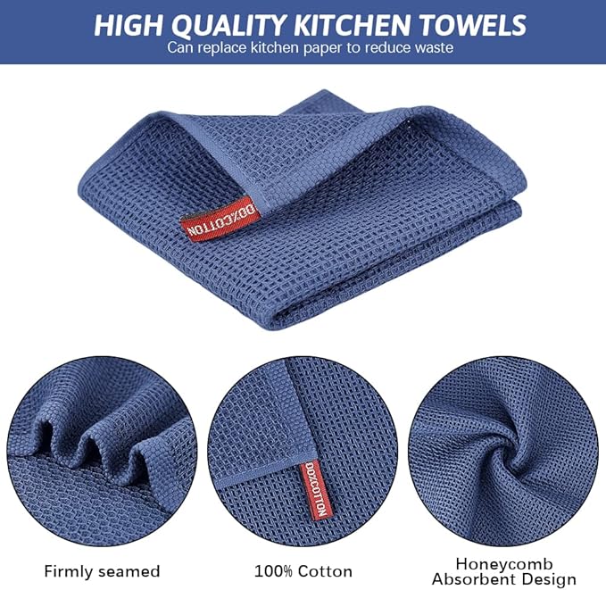 Nialnant 6 Pack Dish Rags, 100% Cotton Kitchen Dish Cloths for Washing Dishes, Soft and Absorbent Cleaning Rags - 12x12 Inch