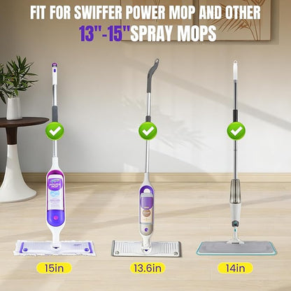 60 Count Power Mop Pads for Swiffer PowerMop 500+ Strips Multi-Surface Refill Pad Disposable Spray Mopping Pads Head Refills for Floor Cleaning (Quick-Absorb, No Residue & Disposable)
