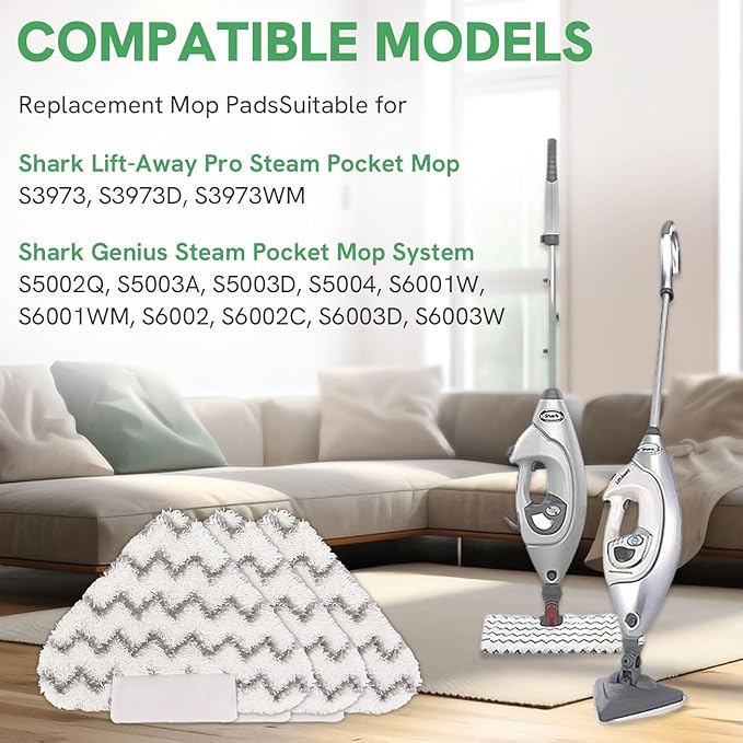 Sgizoku Triangle Steam Mop Replacement Pads for Shark Lift-Away Pro Steam Pocket Mop and Shark Genius Steam Pocket Mop System S3973D S3973 S5003D S6002 Vacuum Cleaner (6 Pack)