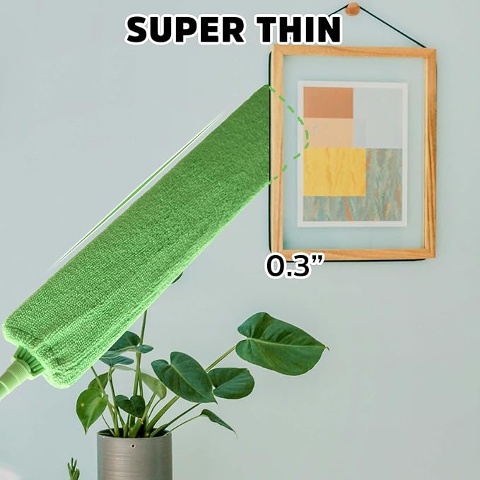 Retractable Gap Dust Cleaner, Bafezoze Gap Cleaning Brush with Long Extension Pole, Flat Duster Under Fridge Appliance Furniture Stove Oven Door Couch