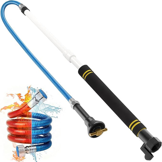 Rv Tank Rinser,61.5" RV Holding Tank Swivel Stik Rinser 304 Stainless Steel Hose with Flexible Rotary Cleaning Sprayer For Camper Toilet RV Black Water Tank Cleaner Wand and Garden (61.5in)