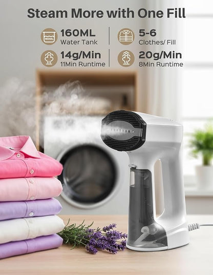 Sweepulire Vacuum Steamer for Clothes, 3500Pa Suction Handheld Clothes Steamer, 3 Modes, LED Display, Portable Travel Steamers for Clothes, Steaming & Ironing 2 In 1, 160ml Water Tank (for 110-120V)