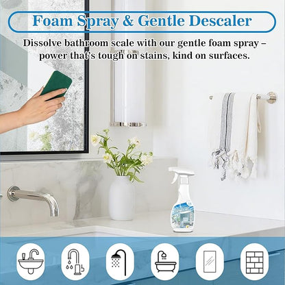 Snowlily Hard Water Stain Remover – 20 Oz Glass Shower Door Cleaner, Soap Scum & Calcium Remover for Windows, Tile, Grout, Toilet, Tubs – Bleach-Free Spray