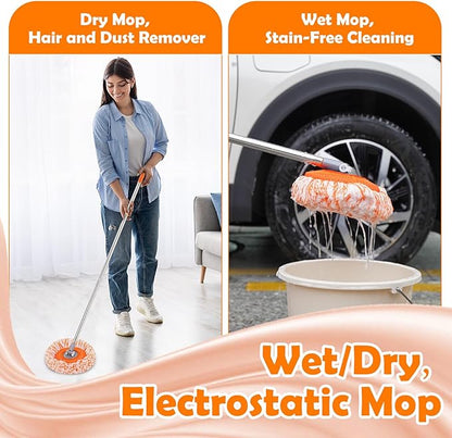 Keyloland Wall Mop, Primium 68” Wall Cleaner, High-Quality Baseboard Cleaner, Professional-Grade Baseboard Cleaner Tool with Handle, Superior Quality Dust Mop, Efficient Ceiling Fan Cleaner Duster