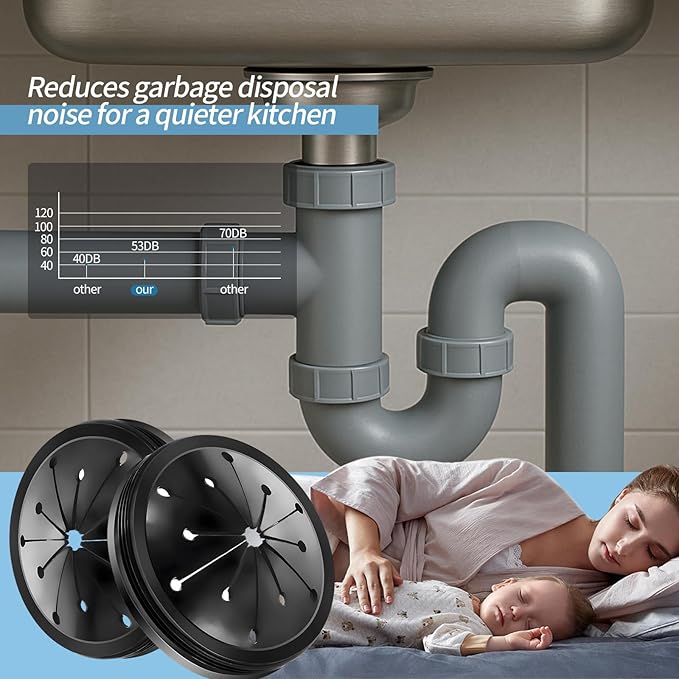 3 Pcs Garbage Disposal Splash Guard, Durable Rubber Material, 3.1-Inch Universal Fit for Splash Guard Sink Baffle Disposal Replacement Waste Food Disposal Part