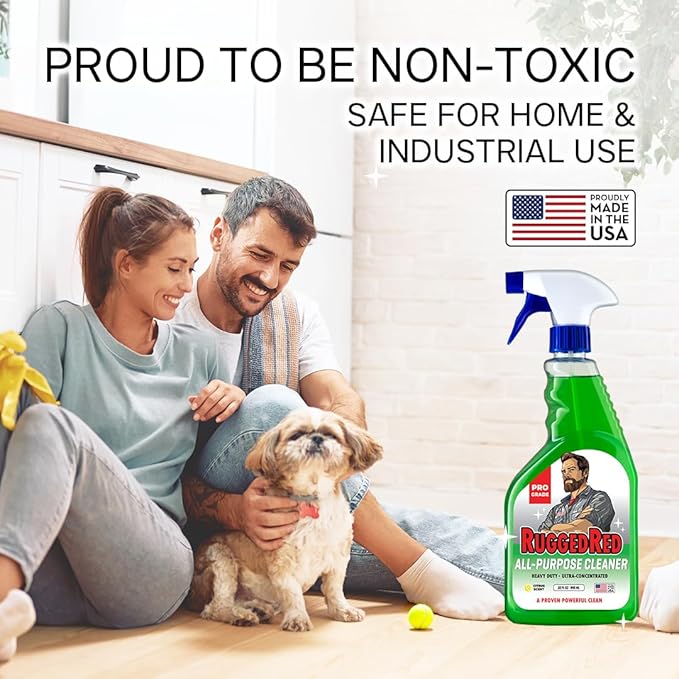 Industrial-Strength All-Purpose Cleaning Spray, Heavy-Duty Cleaner ideal for Kitchen & Home, Multi-Surface Deep Cleaner, Made in the USA, Citrus Scent, 32oz (1 Bottle)