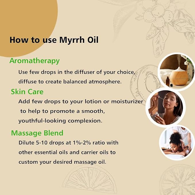 GM Gumili Myrrh Essential Oil, 100% Pure, 30ml, Aromatherapy, Skin Care, Home Diffuser