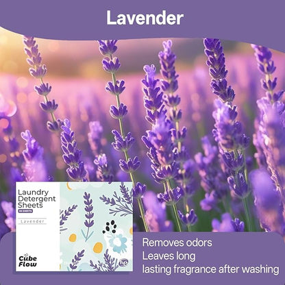 Laundry Detergent Sheets, Ebony Rose Scent - 100 Loads | 72-hour long lasting fragrance, Eco Friendly Sheets | Pre-Measured, Liquidless for Deep Clean | Hypoallergenic (Lavender)