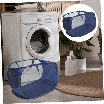 Hemobllo Foldable Mesh Laundry Basket with Handles Large Wire Laundry Hamper for Bedroom Bathroom Nursery Organizer Bin for Dirty Clothes Storage