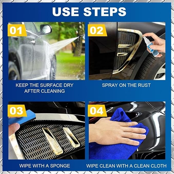 Multi-functional Quick-acting Rust Removal Spray, Iron Powder Remover Spray, Portable Rust Remover Sprays for Metal, for Paint, Tools, Car, Hardware - 100ML (S*1)