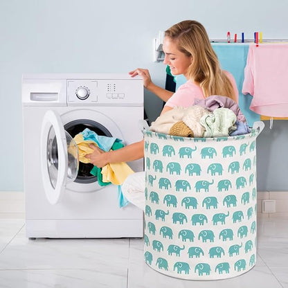 Collapsible Laundry Basket in Bedroom Waterproof Laundry Hamper in Bathroom Large Laundry Bag in College Dormitory Cloakroom Livingroom Nursery Organizer Toy Bin