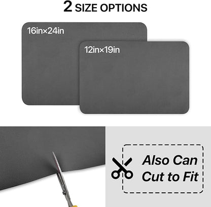Dish Drying Mat for Kitchen Counter-Coffee Mat Bar Accessories,Super Absorbent, Hide Stain, Nop-Slip Rubber Backed, Fit Under Coffee Maker, Pot, Dish Rack, 16"x24", Dark Grey