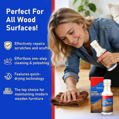 Floor Restore Cleaner, Hardwood Floor Restorer and Shine Enhancer for Tile, Floor Restorer & Polish for Tile, Helps Conceal Small Scratches, Quick-Drying Protective Finish(2PCS)
