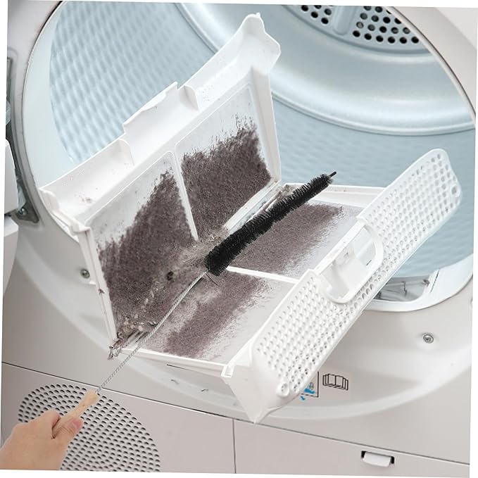 STOBAZA Long Handle Washing Machine Brush Soft Bristles for Deep Cleaning No Assembly Needed Fridge Dryer Vent