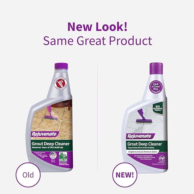 Rejuvenate Grout Deep Cleaner Cleaning Formula Instantly Removes Years of Dirt Build-Up to Restore Grout to the Original Color (32 fl oz x 2 Pack)