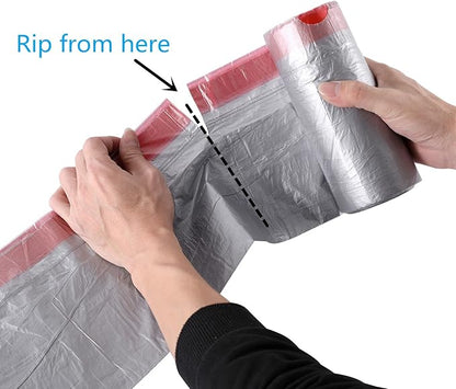 Trashs Bag Drawstring Garbage Bags-Coocn Thicker Heavy Bathroom Trash can Liners for Bedroom Home Kitchen 50 Counts ,4-6 Gallon (Gray)