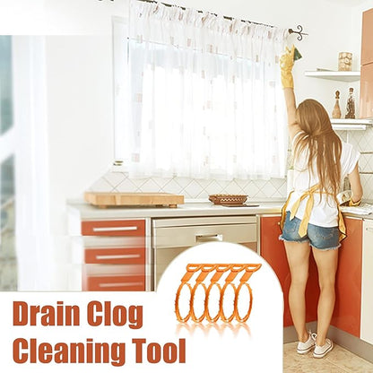 5 Pack 25inch Drain clog remover, Snake Drain Cleaner Hair Clog Remover tool, Shower kitchen sinks and bathtubs, sink snake, hair toilets sewer pipe cleaning tools.