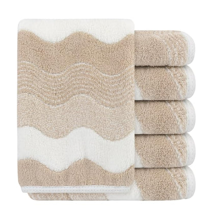 SINLAND Absorbent Coral Velvet Washcloth Ultra Soft Microfiber Face Towels 12 x 12 inch Multi-Purpose Face Cloths for Household and Sport