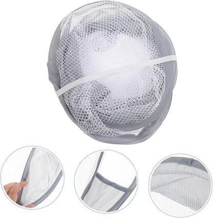 CHILDWEET 1pc Wall Hanging Laundry Bag Foldable Storage Basket for Bathroom Lightweight Organizer for Clothes Toys and Towels Gray