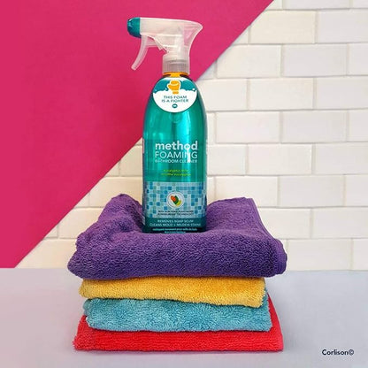 Method Foaming TUB+TILE CLEANER, Eucalyptus Mint, 28 Ounce, 1 pack, Packaging May Vary