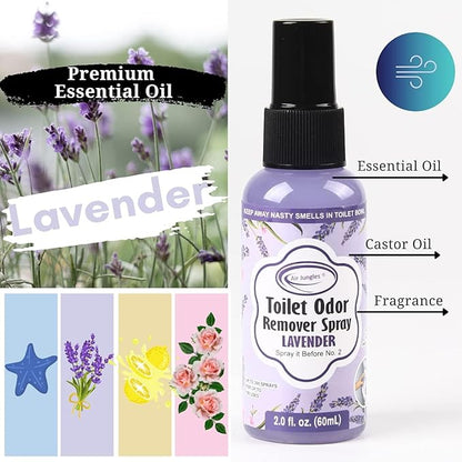 Air Jungles Bathroom Freshness Essentials Bundle :Toilet Bowl Cleaner Tablets, Lavender Odor Eliminator Spray & Flushable Wipes (300 Count)