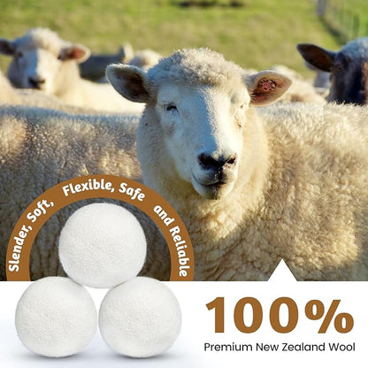 Wool Dryer Balls Handmade 3 Pack XL, Laundry Dryer Lint Balls, Reusable New Zealand Wool Natural Fabric Softener Essentials, Replace Dryer Sheets, Wrinkles Free, Shorten Drying Time