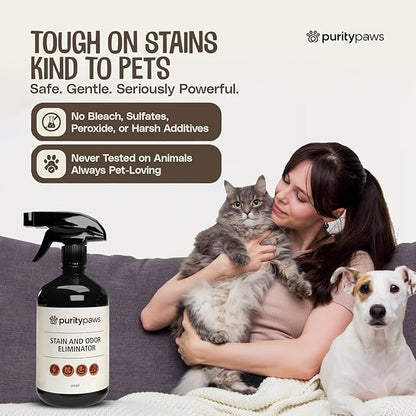 Pet Stain & Odor Remover – Enzyme Cleaner for Dog & Cat Urine, Feces & Vomit – Carpet, Upholstery, Mattress & Tile – Non-Toxic, Pet Safe – 500ml