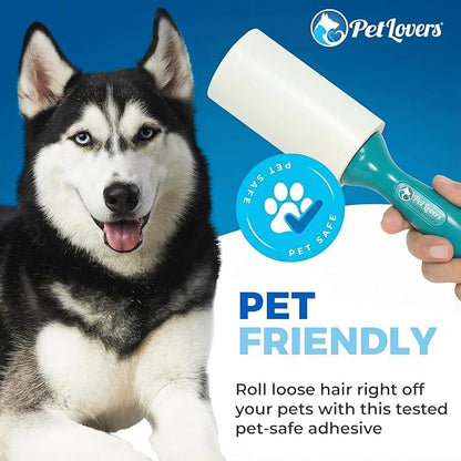 PetLovers Extra Sticky Lint Roller Ultimate Value Set 800 Sheets for Pet Hair Removal, Dog and Cat Lint Remover 8 Pack Green
