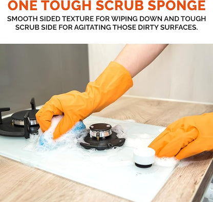 BAR KEEPERS FRIEND Cleanser Trio - Mega Bundle (21 Oz Cleanser and Polish Powder | 26 Oz Liquid Soft Cleanser | 13 Oz Cooktop Cleaner) Plus 1 Foxtrot Microfiber Towel and 1 Microfiber Scrubber Sponge